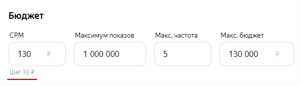 Минимальная рекомендуемая стоимость 1000 показов на апрель 2022 года